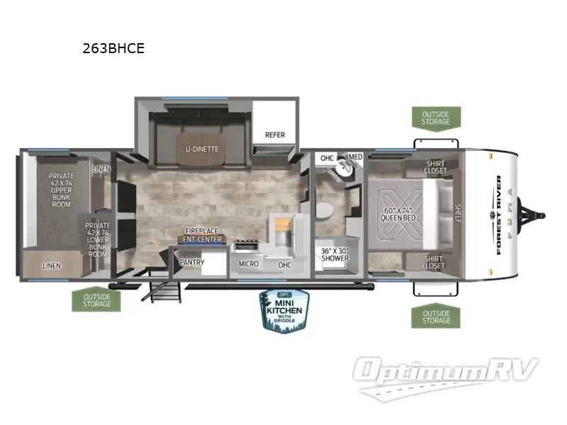 2026 Forest River Puma Camping Edition 263BHCE Floorplan Photo