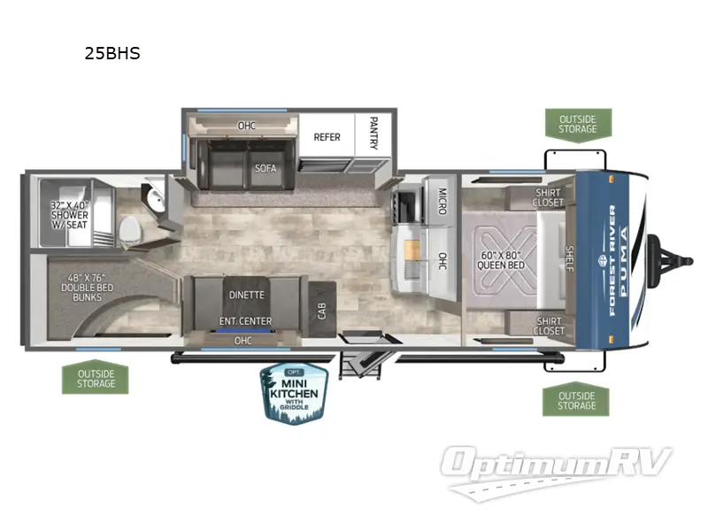 2026 Palomino Puma 25BHS RV Floorplan Photo