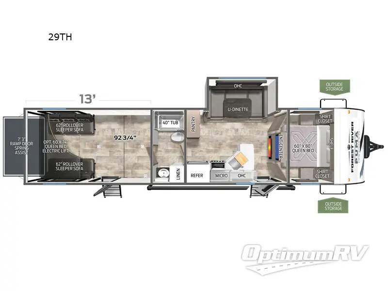 2026 Palomino Puma Unleashed 29TH RV Floorplan Photo