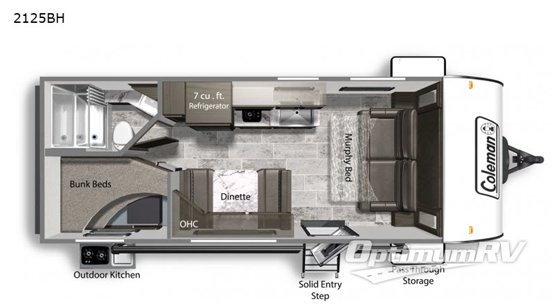 2020 Dutchmen Coleman Light LX 2125BH RV Floorplan Photo