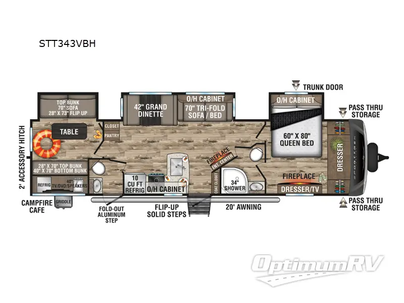 2024 Venture SportTrek Touring Edition STT343VBH Floorplan Photo