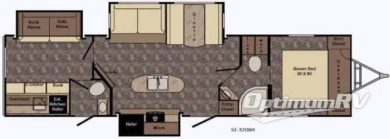 2017 CrossRoads Sunset Trail Super Lite ST320BH Floorplan Photo