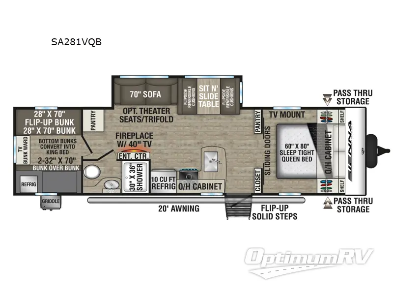 2027 Venture Sienna SA281VQB RV Floorplan Photo