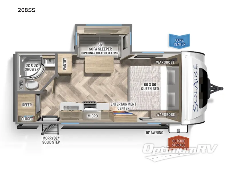 2023 Palomino SolAire 208SS Floorplan Photo