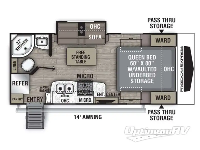 2021 Coachmen Freedom Express Ultra Lite 192RBS Floorplan Photo