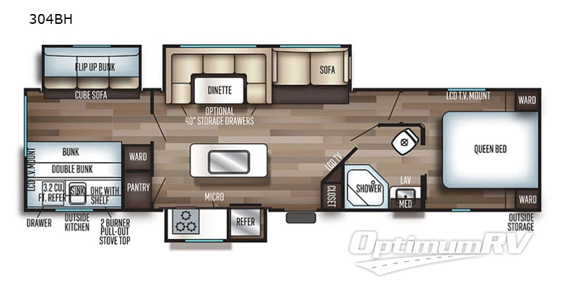 2019 Forest River Cherokee 304BH RV Floorplan Photo