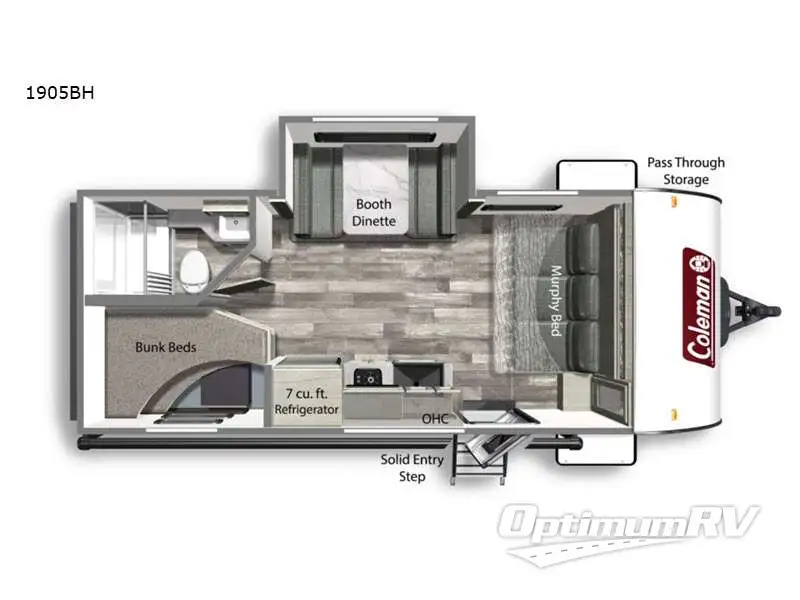 2022 Dutchmen Coleman Light 1905BH Floorplan Photo