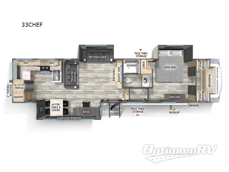 2025 Forest River Wildcat 33CHEF Floorplan Photo