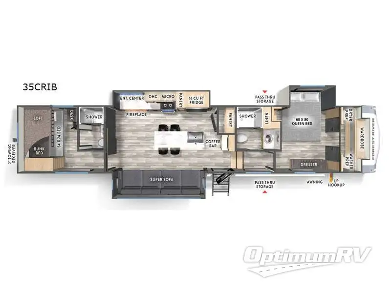 2026 Forest River Wildcat 35CRIB RV Floorplan Photo
