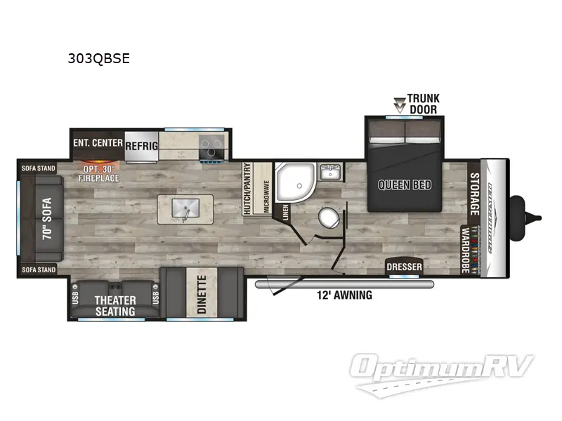 2023 KZ Sportsmen SE 303QBSE RV Floorplan Photo