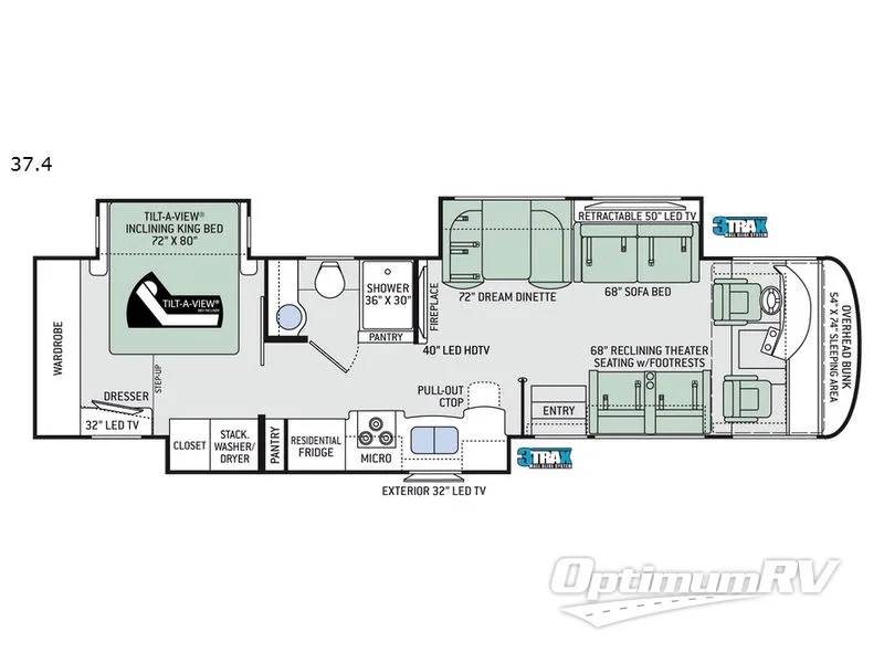 2018 Thor Palazzo 37.4 RV Floorplan Photo
