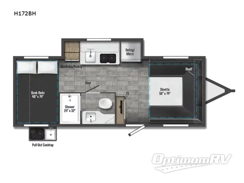 2022 Winnebago Towables Hike H172BH Floorplan Photo