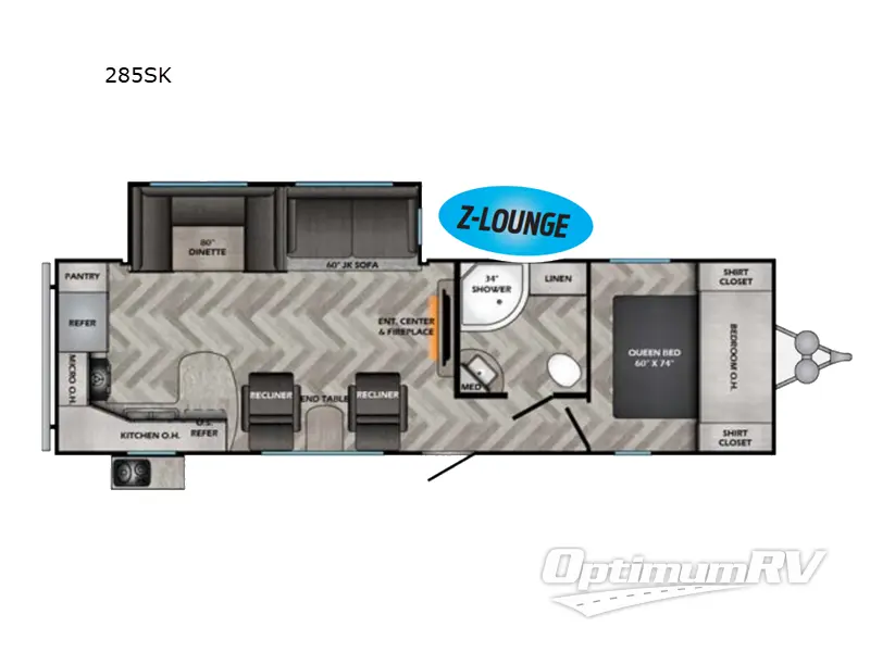 2024 CrossRoads Fun Time 285SK RV Floorplan Photo