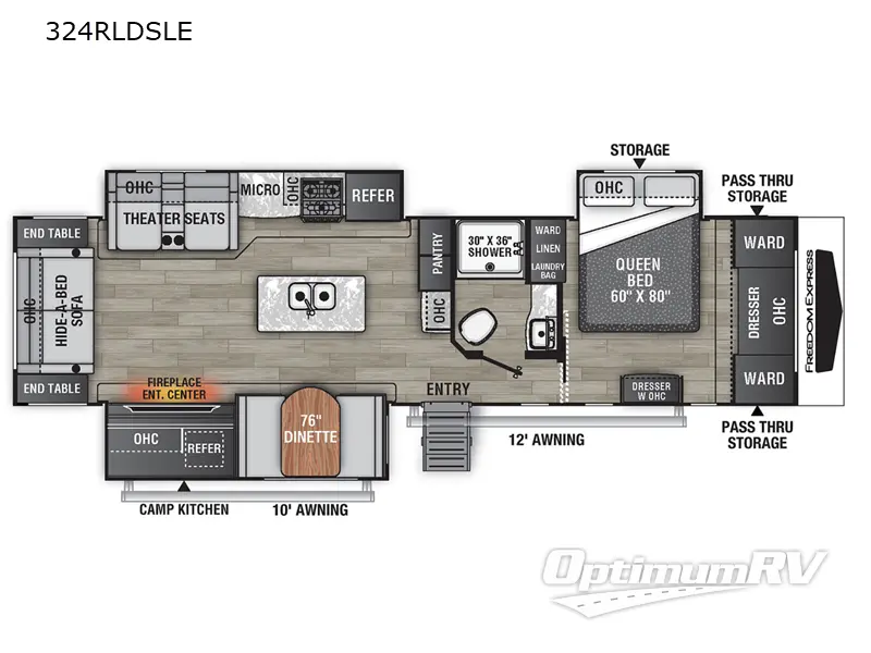 2023 Coachmen Freedom Express Liberty Edition 324RLDSLE RV Floorplan Photo