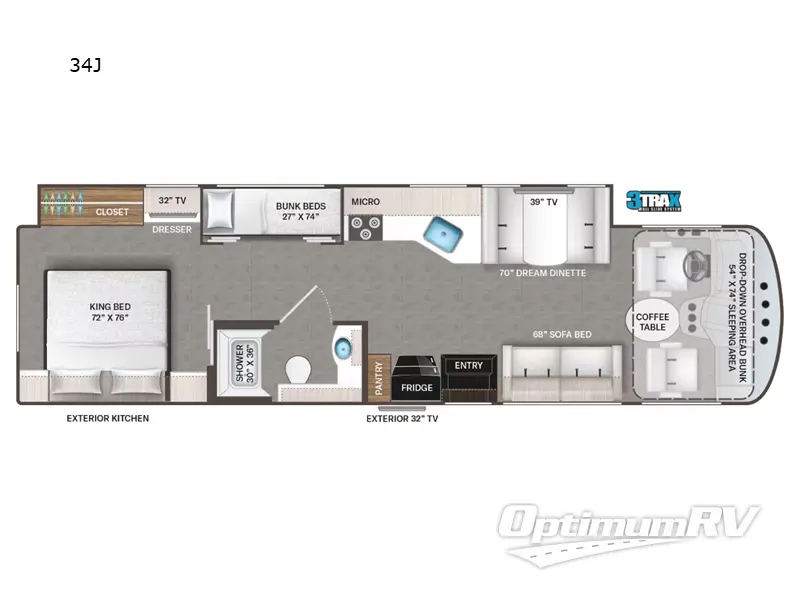 2022 Thor Hurricane 34J RV Floorplan Photo