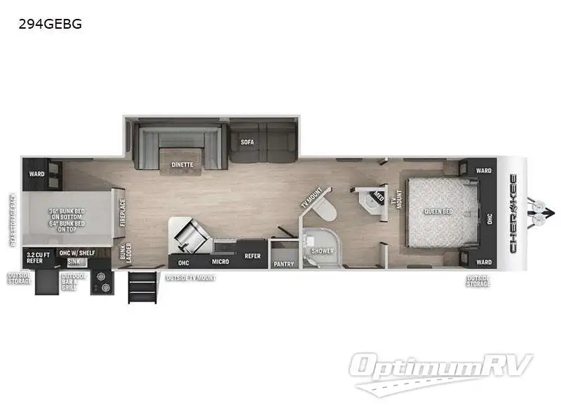 2022 Forest River Cherokee 294GEBG Floorplan Photo