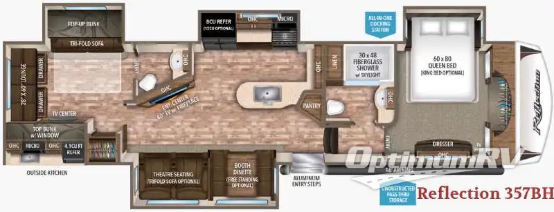 2017 Grand Design Reflection 357BHS RV Floorplan Photo