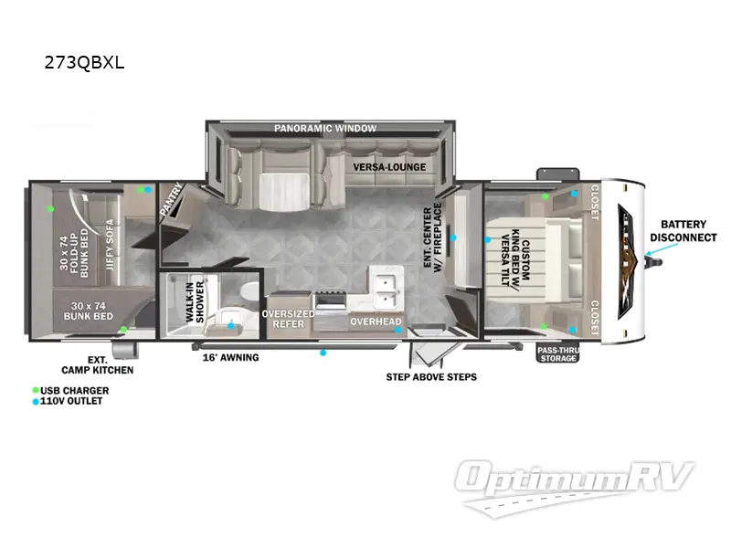 2024 Forest River Wildwood X-Lite 273QBXL RV Floorplan Photo