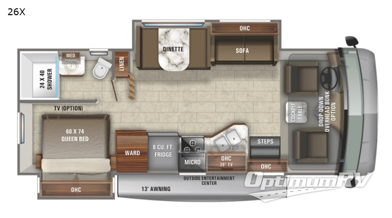 2021 Jayco Alante 26X RV Floorplan Photo