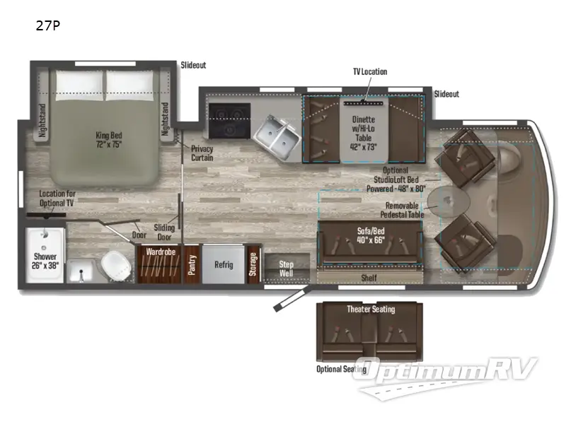 2022 Winnebago Sunstar 27P Floorplan Photo