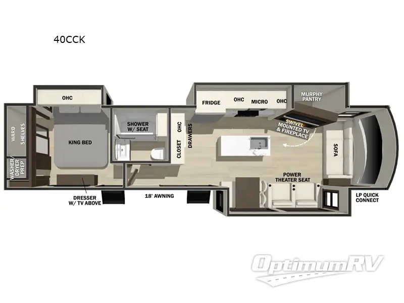 2027 Forest River Cedar Creek Cottage 40CCK RV Floorplan Photo
