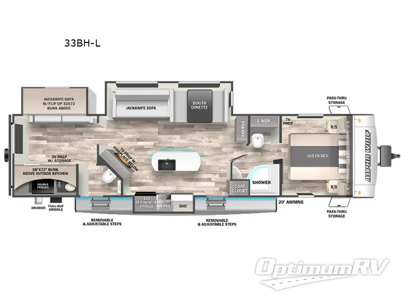 2023 Forest River Cherokee Alpha Wolf 33BH-L Floorplan Photo