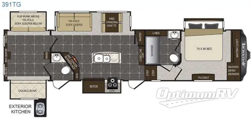 2017 Keystone Avalanche 391TG Floorplan Photo