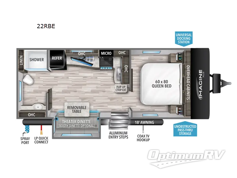 2022 Grand Design Imagine XLS 22RBE Floorplan Photo