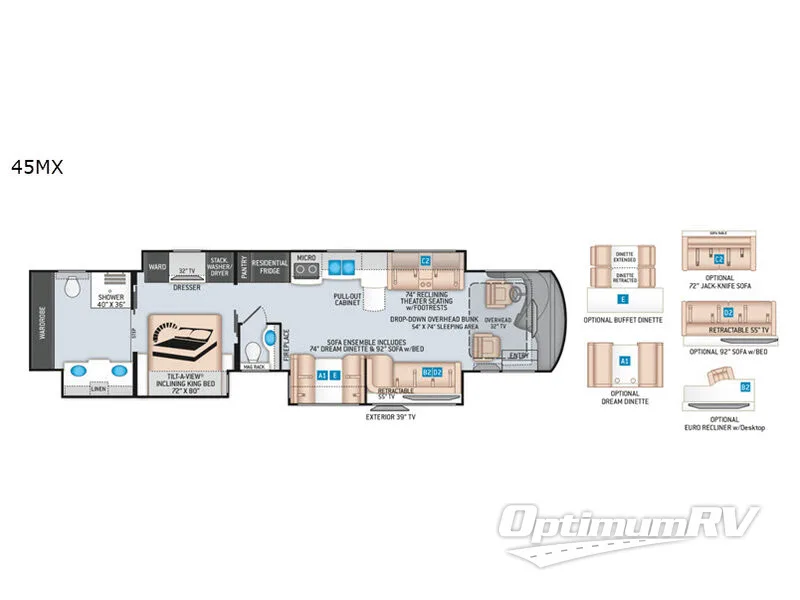 2020 Thor Tuscany 45MX Floorplan Photo