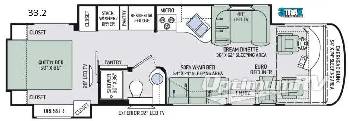 2017 Thor Palazzo 33.2 Floorplan Photo