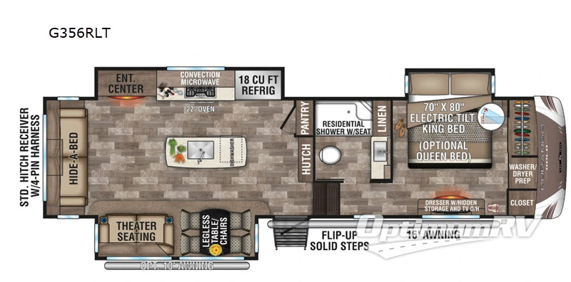 2020 KZ Durango Gold G356RLT RV Floorplan Photo