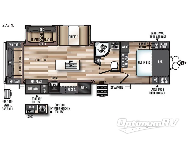 2018 Forest River Wildwood Heritage Glen 272RL Floorplan Photo