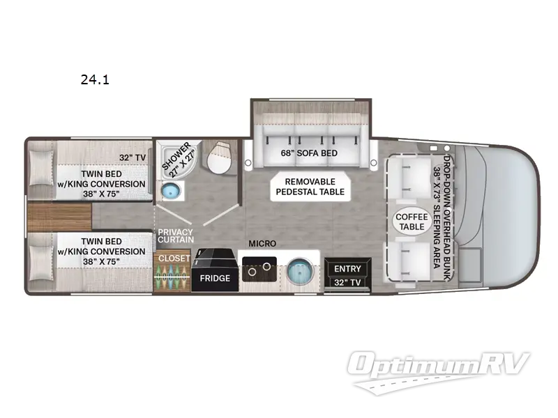 2024 Thor Axis 24.1 RV Floorplan Photo