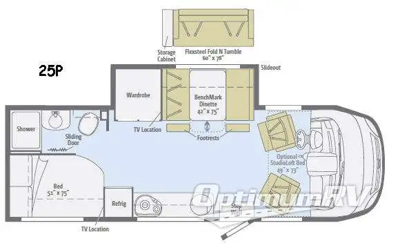 2017 Winnebago Via 25P RV Floorplan Photo