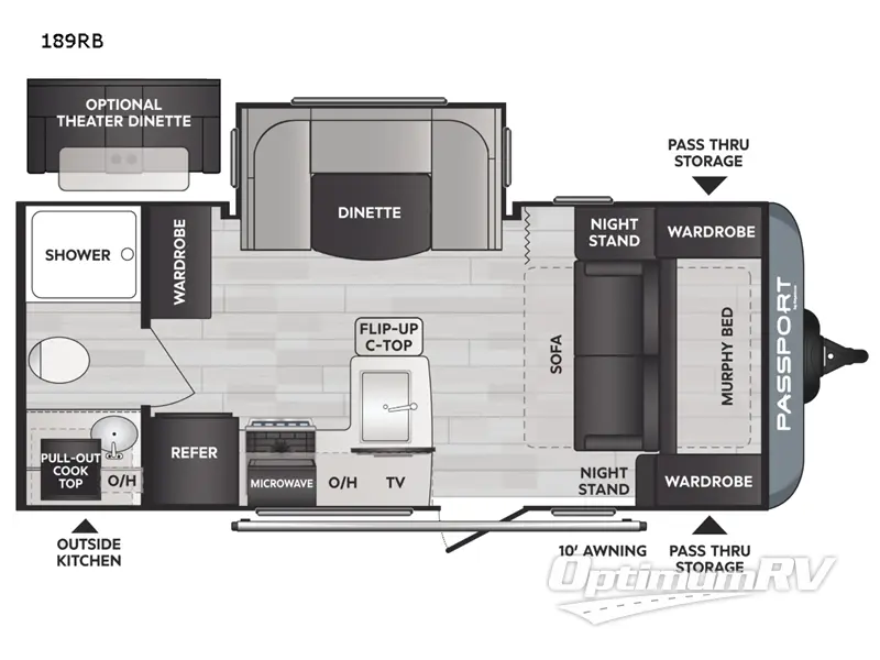 2022 Keystone Passport SL 189RB Floorplan Photo
