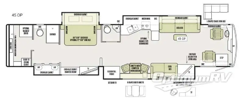 2016 Tiffin Allegro Bus 45OP Floorplan Photo