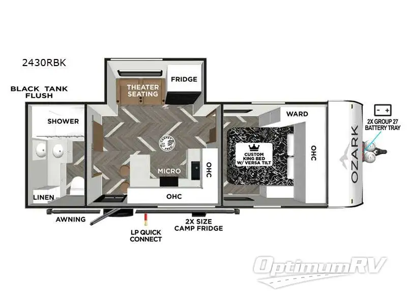 2026 Forest River Ozark 2430RBK Floorplan Photo
