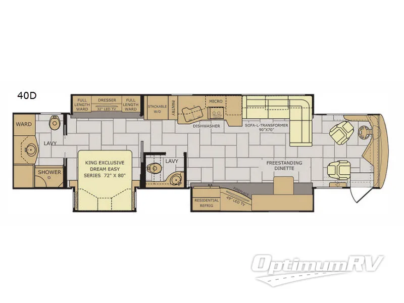 2018 Fleetwood Discovery LXE 40D Floorplan Photo