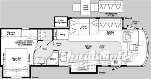 2006 Winnebago Voyage 35A RV Floorplan Photo