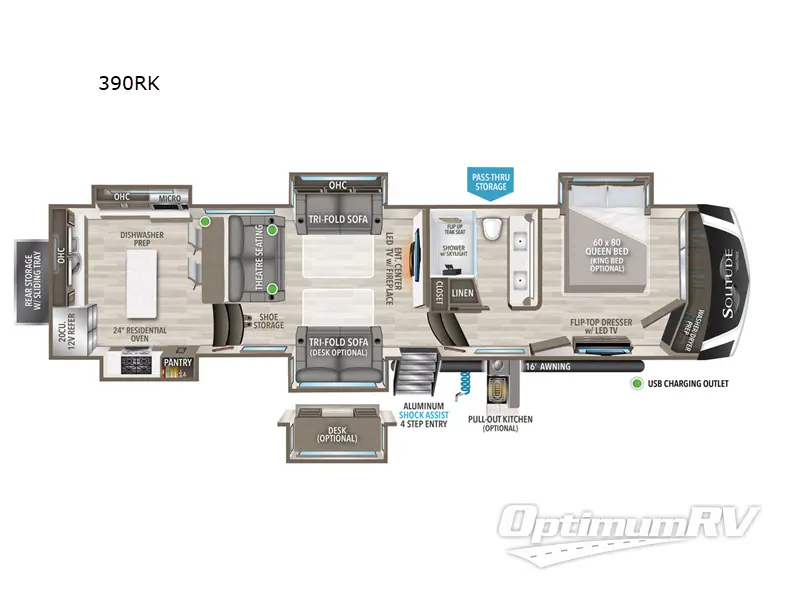 2024 Grand Design Solitude 390RK RV Floorplan Photo