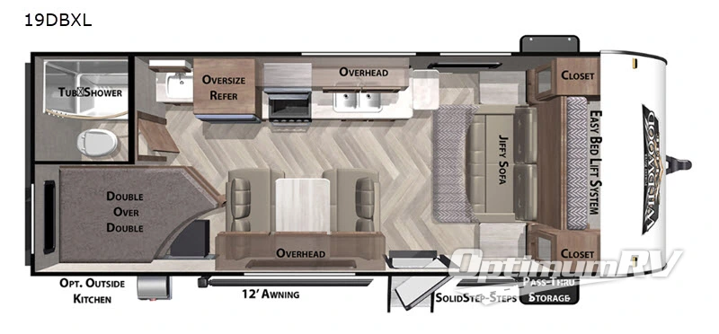 2020 Forest River Wildwood X-Lite 19DBXL RV Floorplan Photo