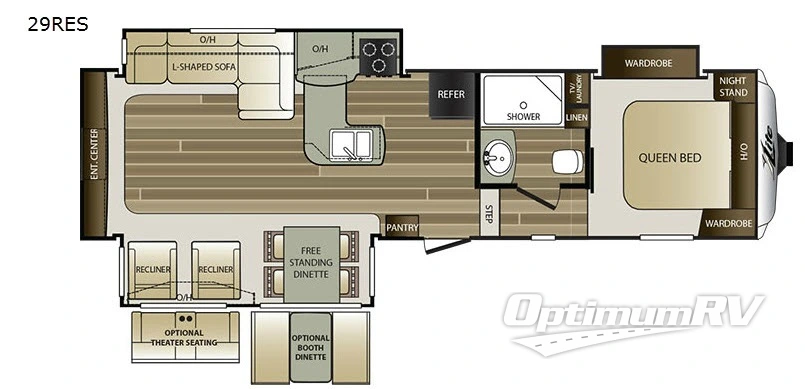 2017 Keystone Cougar X-Lite 29RES RV Floorplan Photo