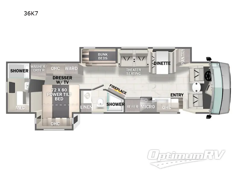 2024 Forest River Georgetown 7 Series 36K7 Floorplan Photo