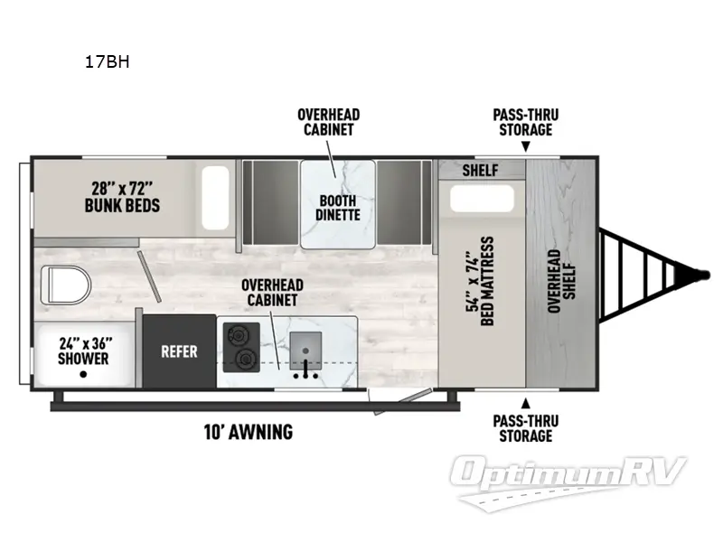 2025 Forest River Viking 3K Series 17BH Floorplan Photo