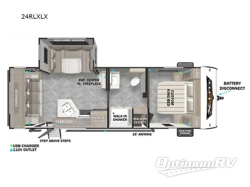 2023 Forest River Wildwood X-Lite 24RLXLX Floorplan Photo