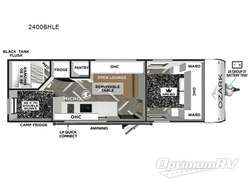 2026 Forest River Ozark 2400BHLE Floorplan Photo