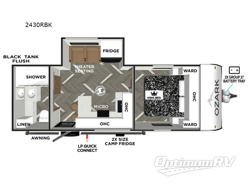 2026 Forest River Ozark 2430RBK RV Floorplan Photo