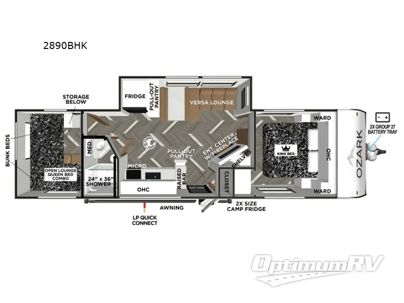 2026 Forest River Ozark 2890BHK RV Floorplan Photo