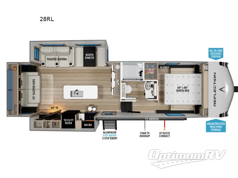 2027 Grand Design Reflection 100 Series 28RL RV Floorplan Photo