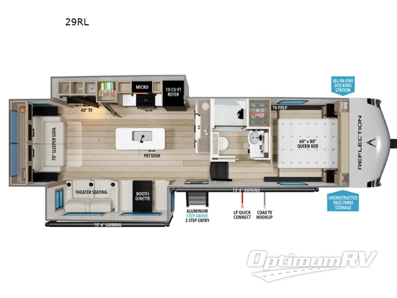 2027 Grand Design Reflection 100 Series 29RL Floorplan Photo